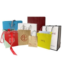 Wholesale Cheap High Quality Small Twisted Rope Customized Logo Cardboard Brown Kraft Paper Bag With Handle